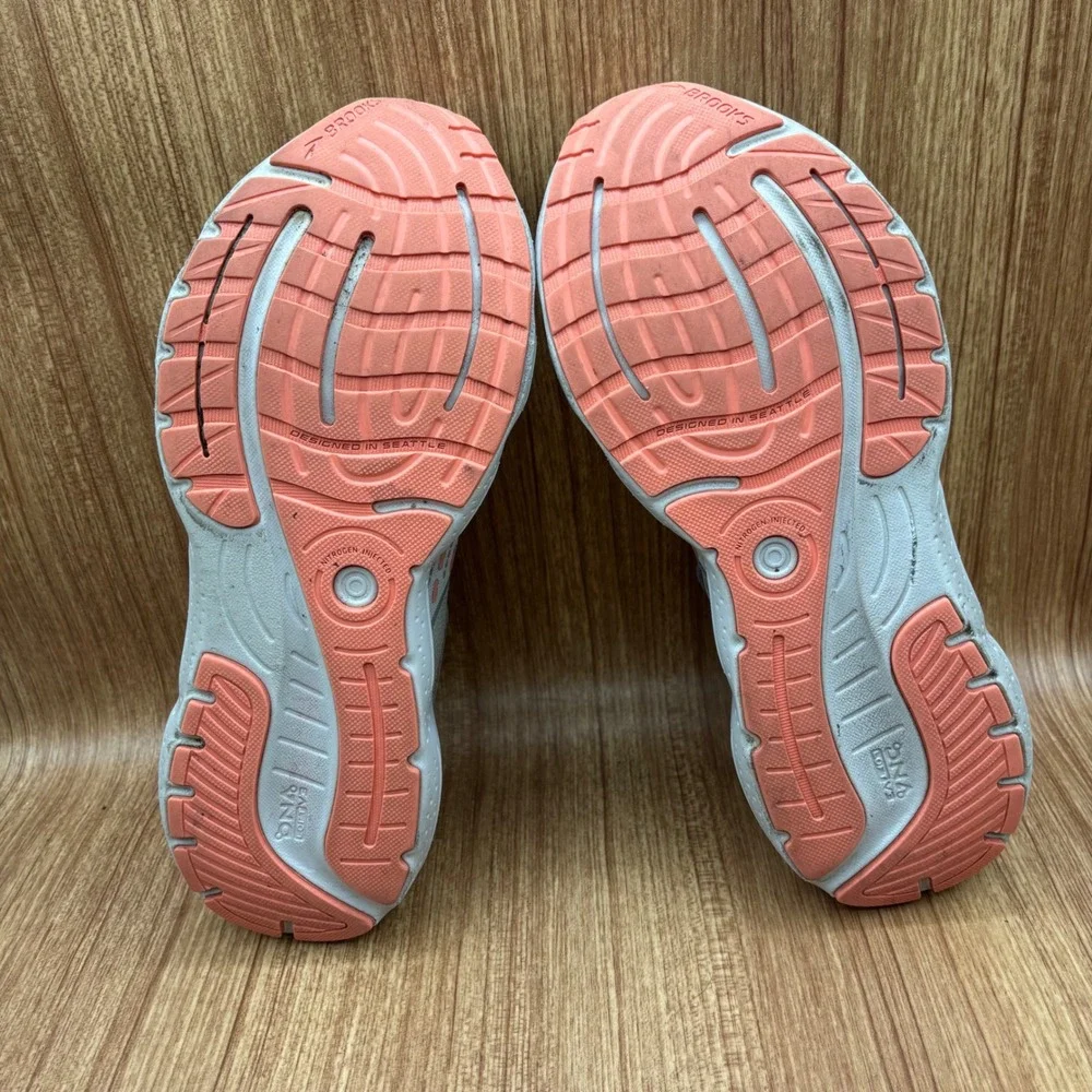 Brooks Glycerin 20‎ Running Shoes Womens 10 Grey Green Peach Good 1203691B061